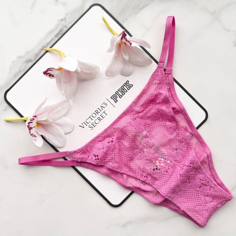Victoria's Secret Dream Angels Lace Rhinestone Heart Hardware Brazilian Panty