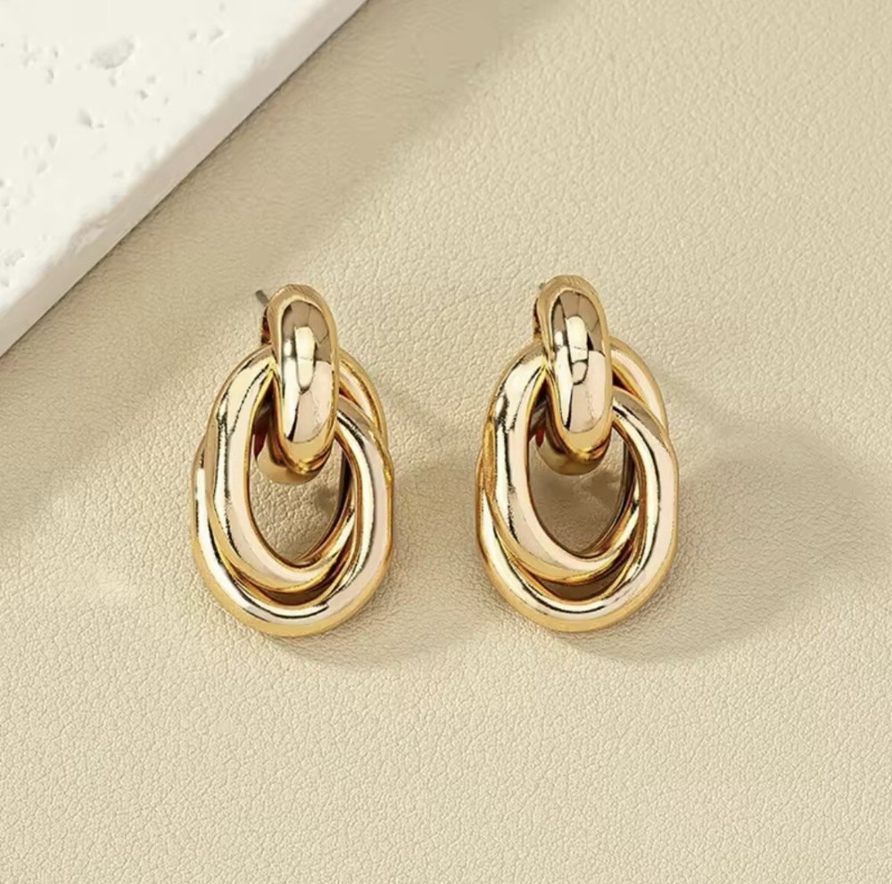 Gold-Tone Hoop Knot Earrings for Women