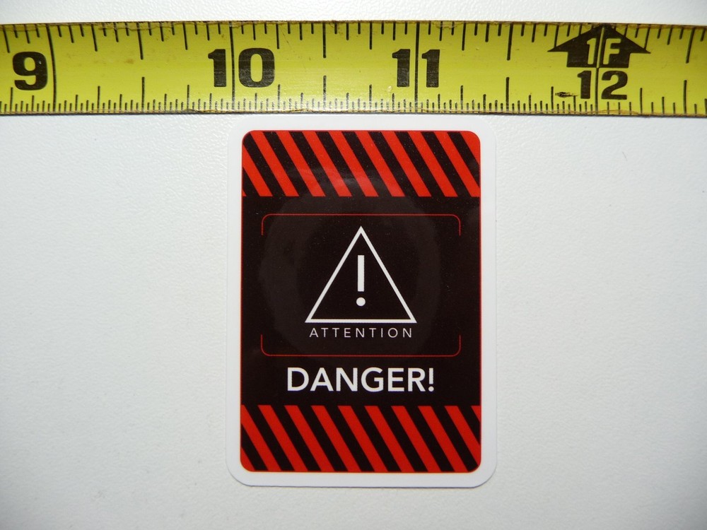 ATTENTION DANGER EXCLAMATION POINT STICKER DECAL FUNNY JOKE GAG PRANK FUN