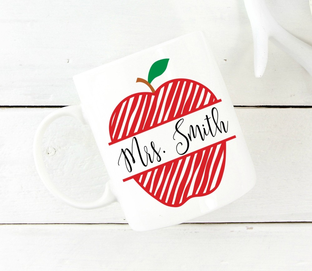 Custom Teacher Mug Apple Coffee Mug Teacher Appreciation Coffee Mug Teacher Gift