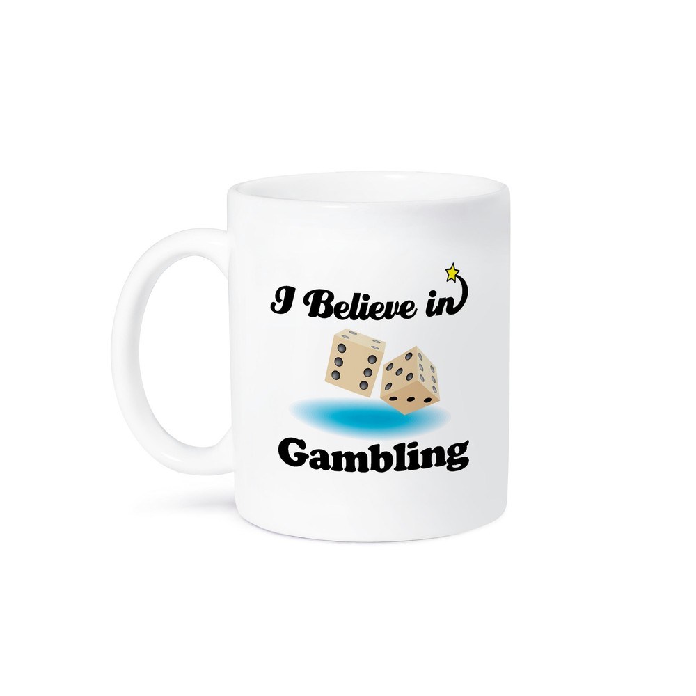 3D Rose I Believe In Gambling Themed Coffee Mug