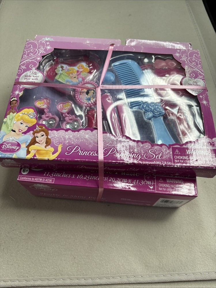 Disney Princess Gift Set/ 14 Piece Primping Set And Sparkle&Shine Puzzle/ NEW