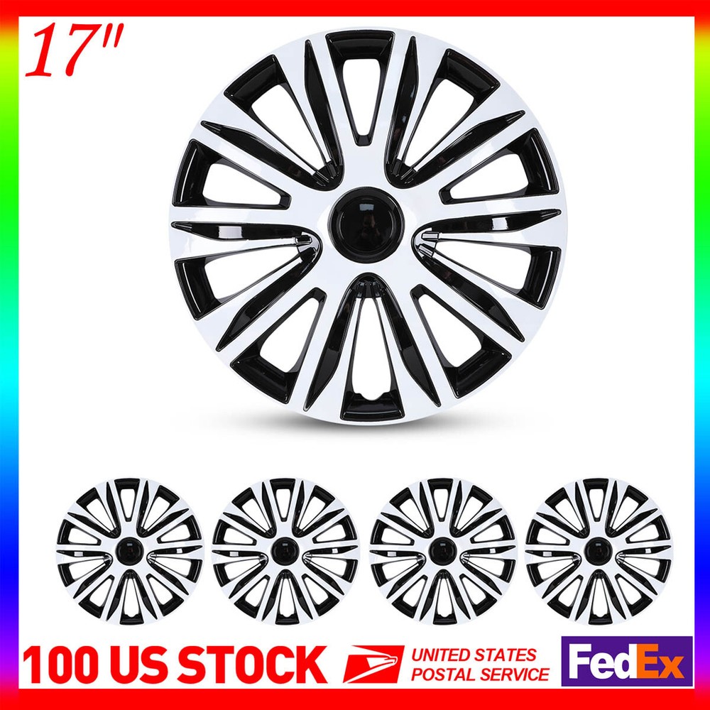 4-Pack 17-Inch Universal Snap-On Wheel Covers for R17 Tires