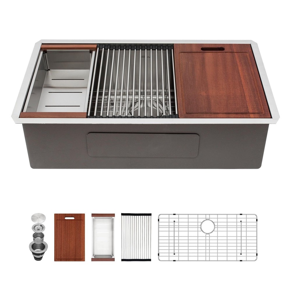 Sarlai 32-Inch Stainless Steel Undermount Kitchen Sink for Modern Kitchens