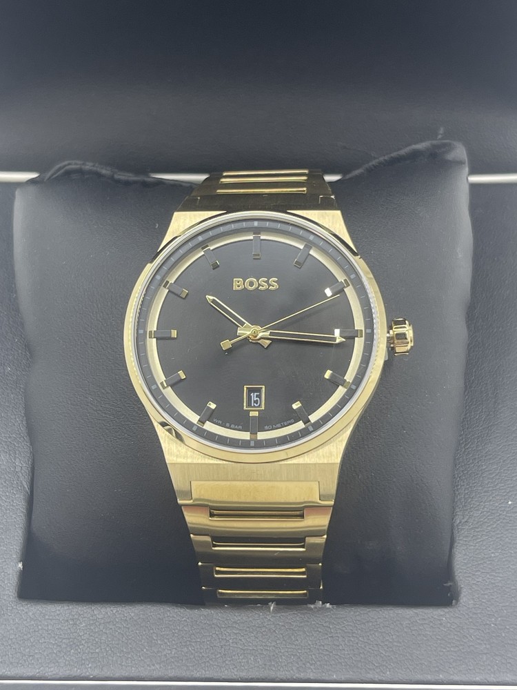 Hugo Boss Men's 41mm Candor Bracelet Watch Black/Goldtone 1514077