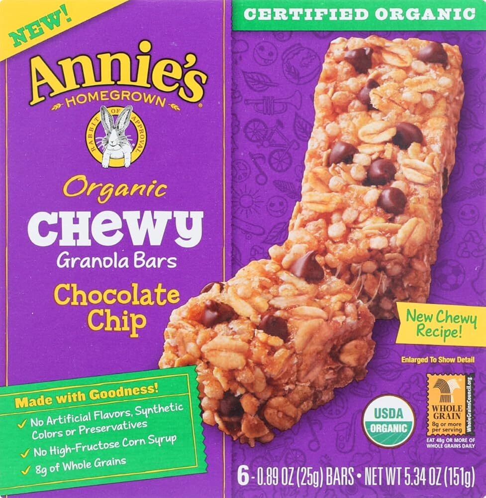 Annie's Organic Chewy Chocolate Chip Granola Bars 6 ct (Pack of 1)