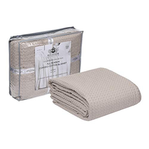 100% Combed Cotton Blanket– Twin Size Bed Blankets– Warm Soft All Season Brea...