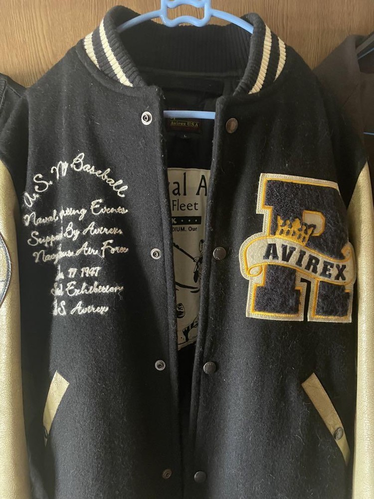 Avirex Vintage Stadium Jacket Black 20+ Years Old Used Unisex