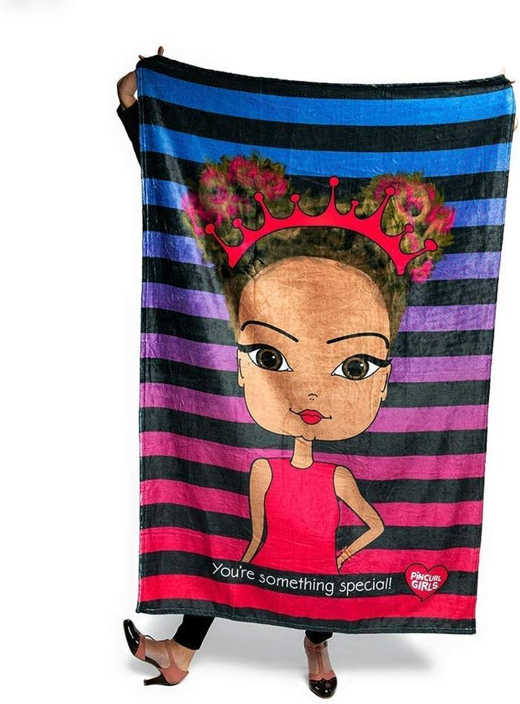 African American Throw Blanket, Travel Blanket, Super Soft, Lightweight, Black A