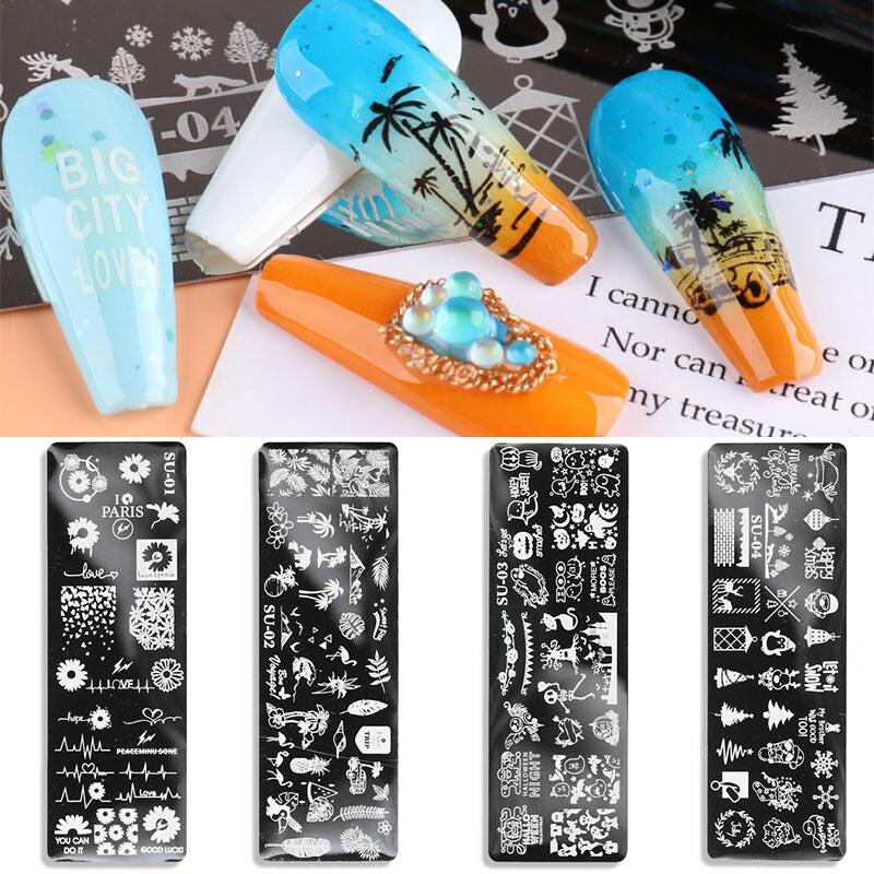 Nail Stamping Plates DIY Nail Printing Stencil Nail Art Template Christmas Art +
