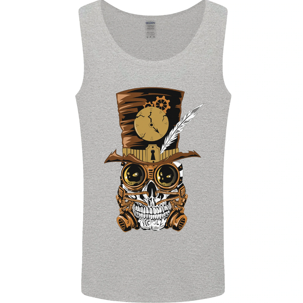 Steampunk Skull Design Mens Sleeveless Vest Tank Top  