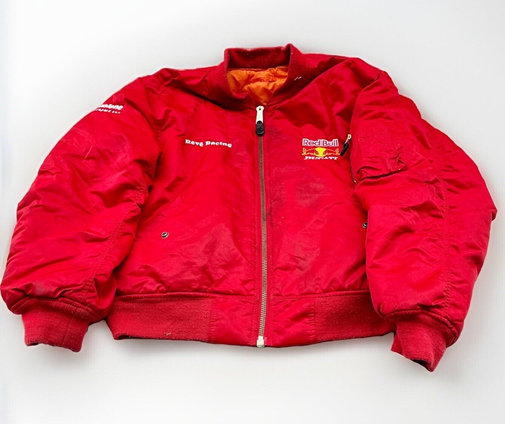 Vintage 1980s-90s Red Bull Ducati Racing Jacket Racer Worn