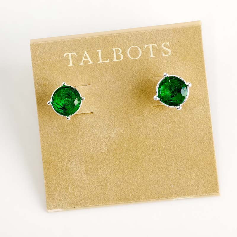 New Talbots Crystal Round Stud Earrings for Women – Perfect Party Holiday Jewelry Gift
