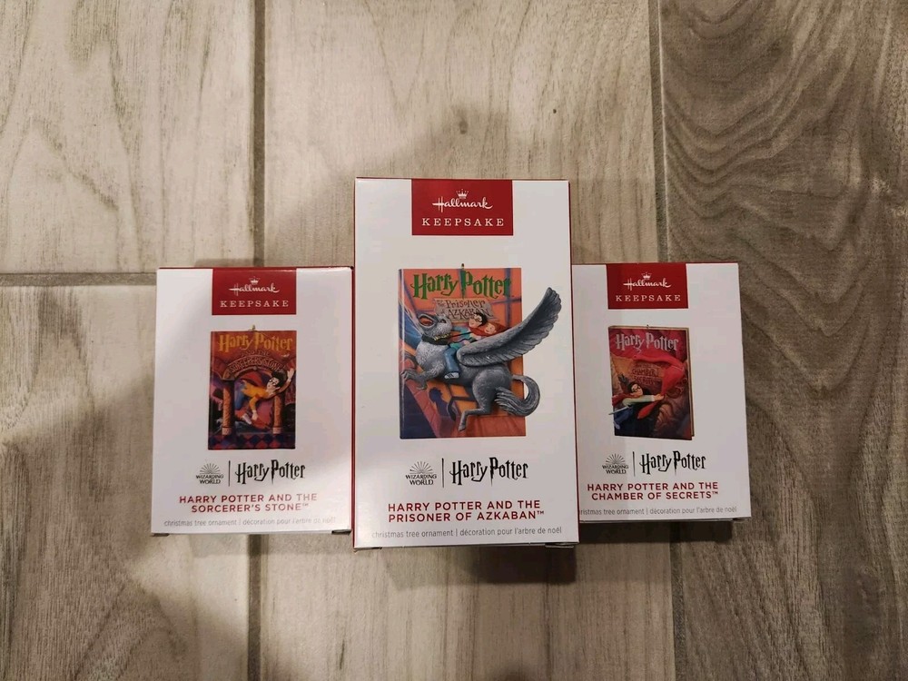 Set of 3 Hallmark Keepsake Harry Potter Book Ornaments