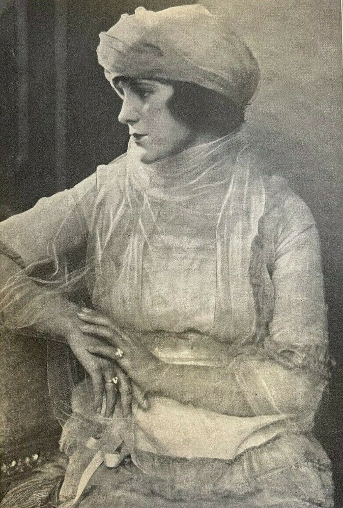 1920 Vintage Magazine Illustration Actress Agnes Ayres