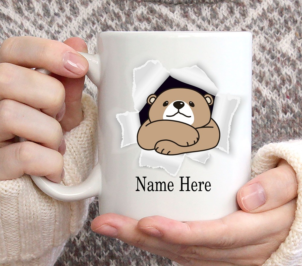 Funny Personalized Cute Bear Custom Name Coffee Mug 11oz