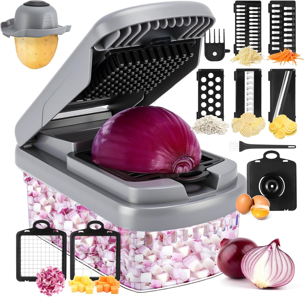 Vegetable Chopper,12-In-1 Multifunctional Food Chopper,Professional Onion Choppe