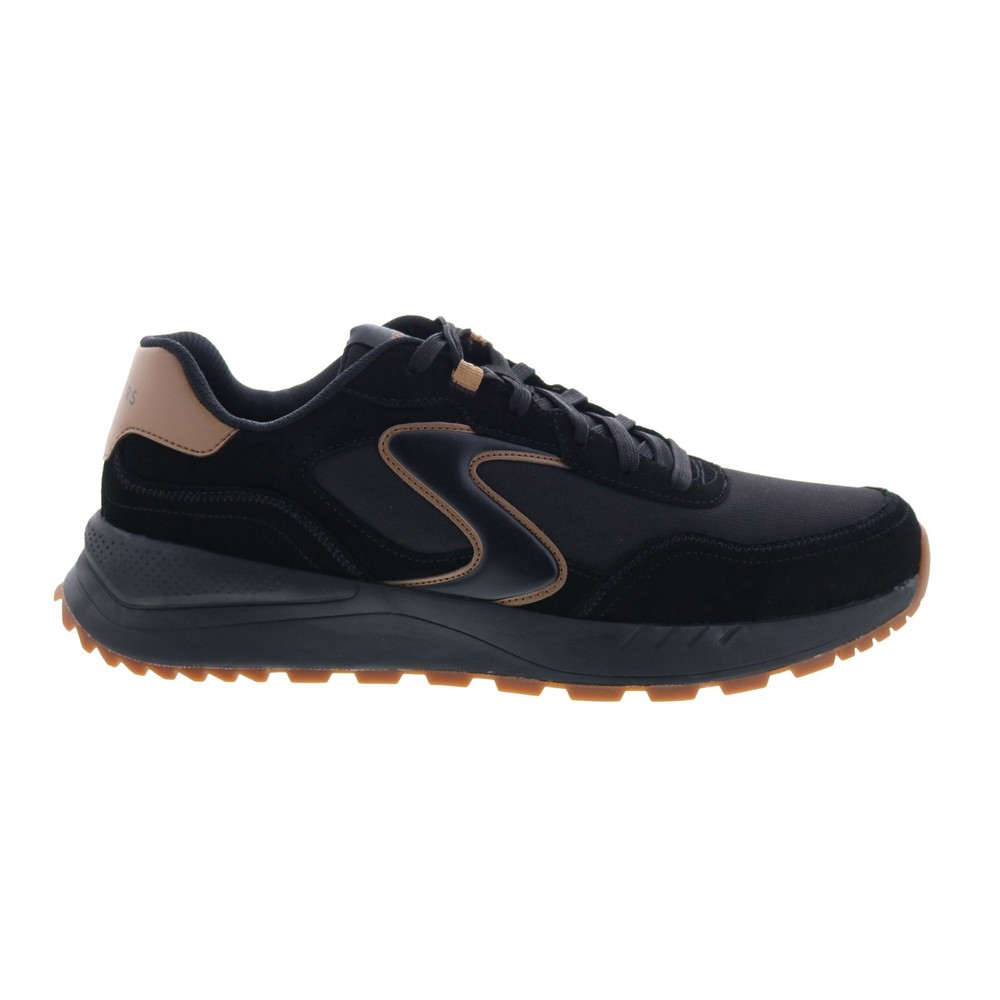 Skechers Fury Retro Jogger Mens Black Suede Lifestyle Sneakers 183266