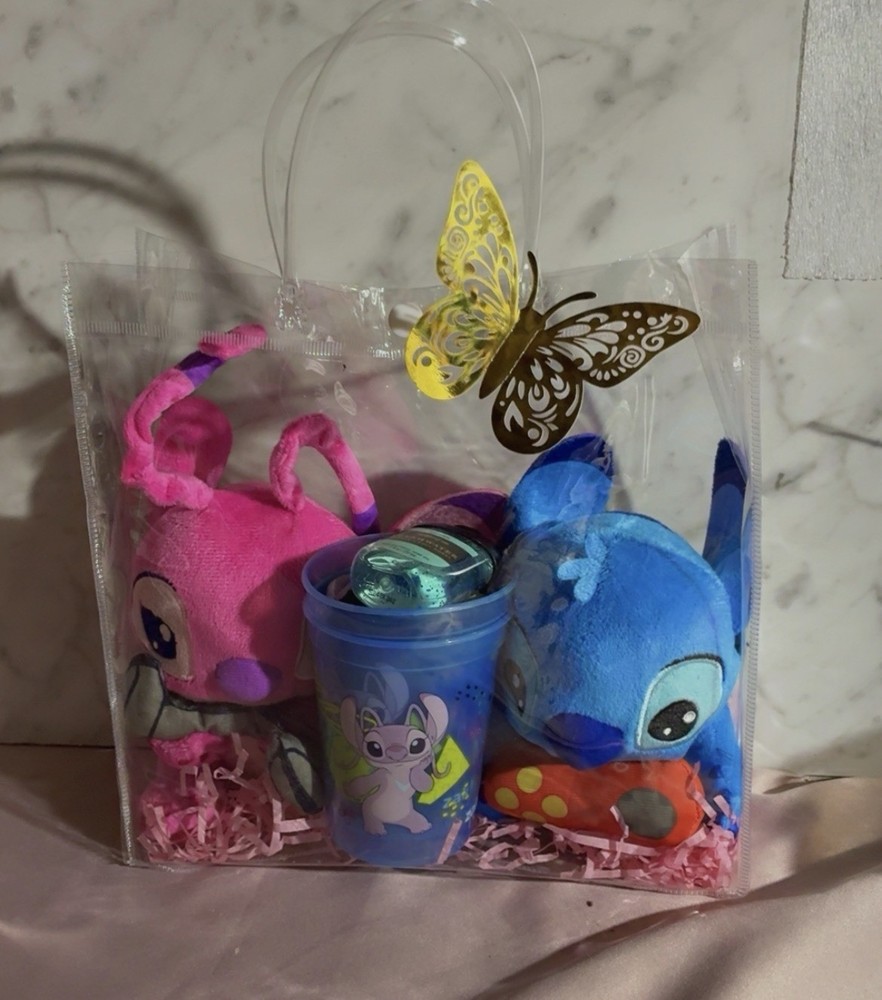 Disney Lilo & Stitch Stitch & Angel Plush Toys Gift Set with Cup & Butterfly