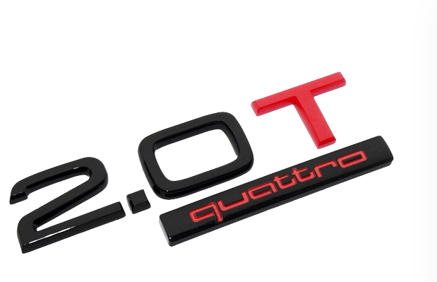 For Audi 2.0T Quattro Car Trunk Badge Rear Boot Back Emblem Sticker Red/Black