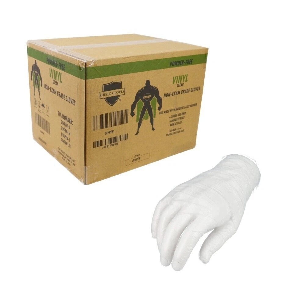 Medium Powder-Free Clear Vinyl Gloves Disposable 72000 Pcs 5 Mil Industrial Bulk