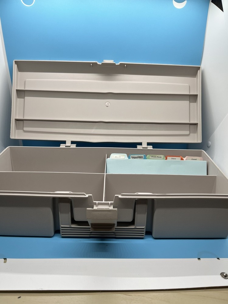 Coupon Files Tackle Box Organizer Plastic Locking Tan With Dividers-image