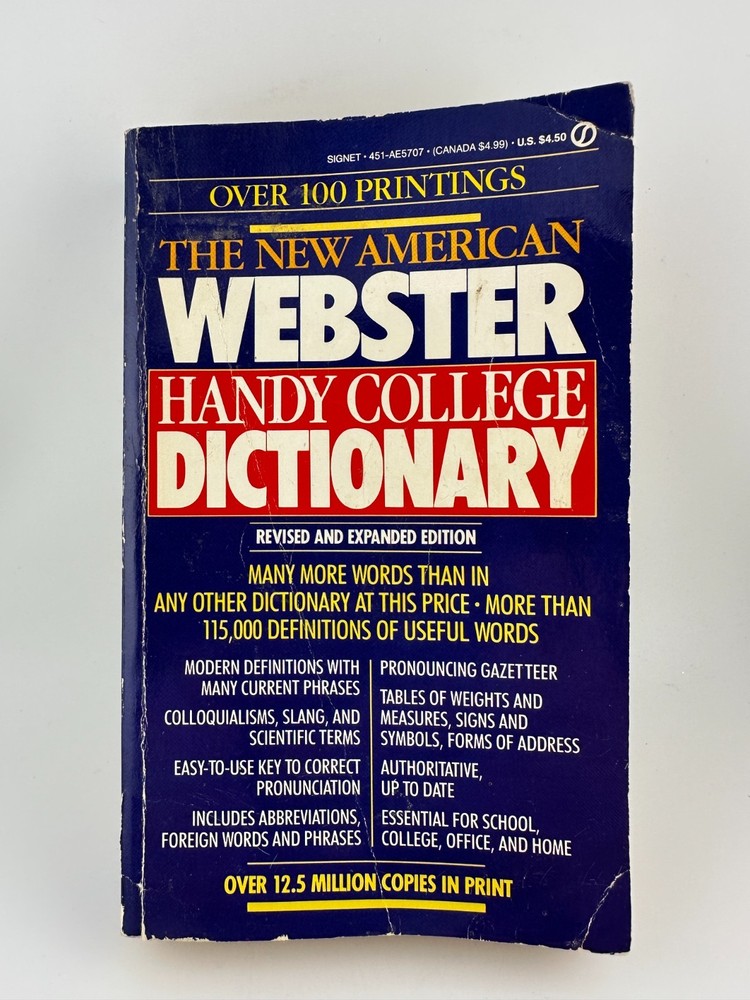 The New American Webster Handy College Dictionary (1981) - Vintage