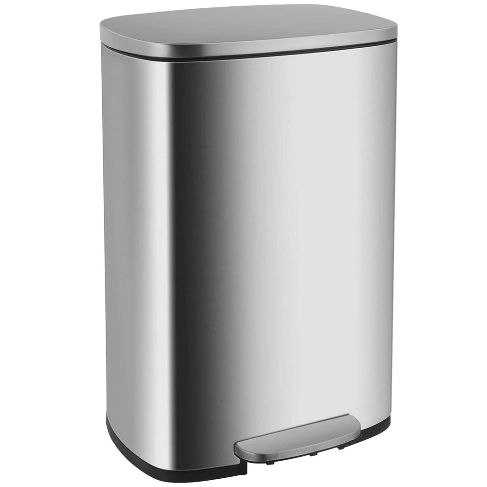 13.2 Gallon Trash Can Fingerprint Proof Stainless Steel Kitchen Garbage Can New