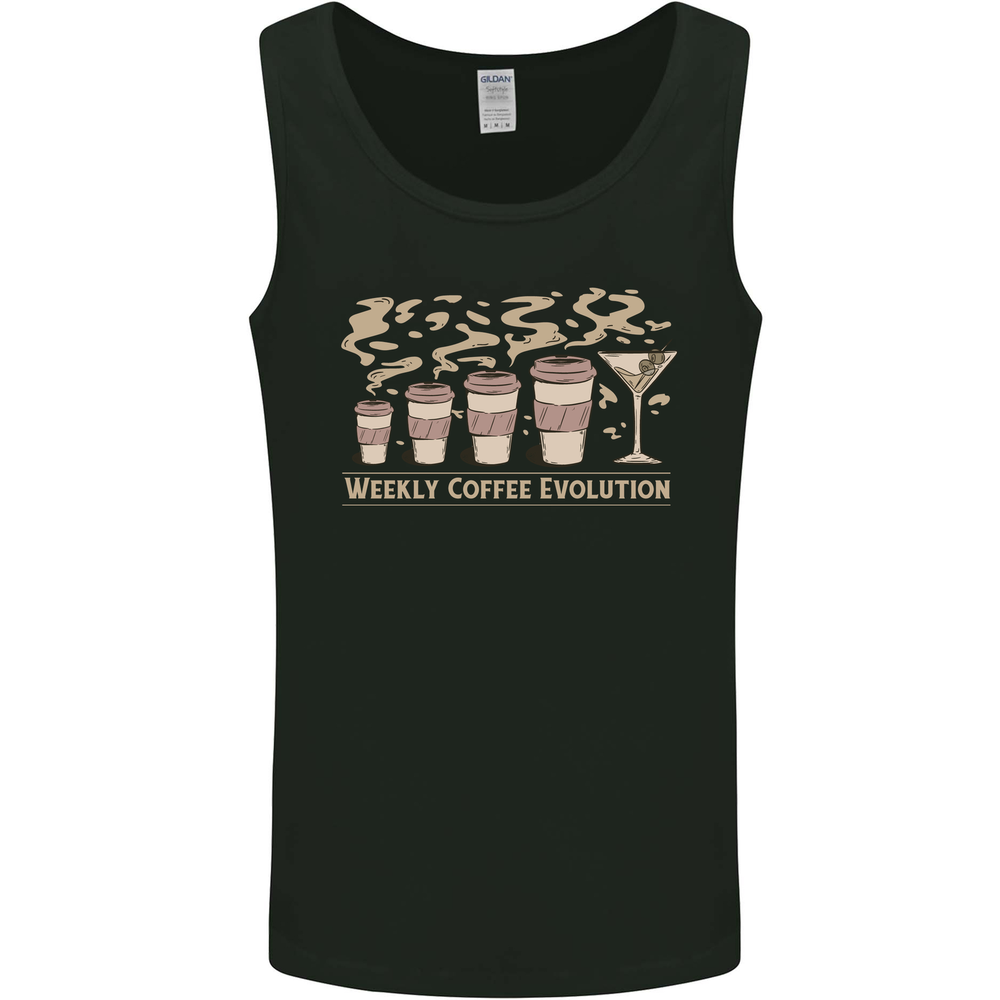 Funny Weekly Coffee to Alcohol Evolution Wine Mens Vest Tank Top