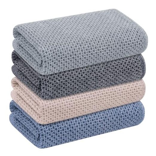 Kitchen Towels 100% Cotton Waffle Khaki+grey+navy+black 15