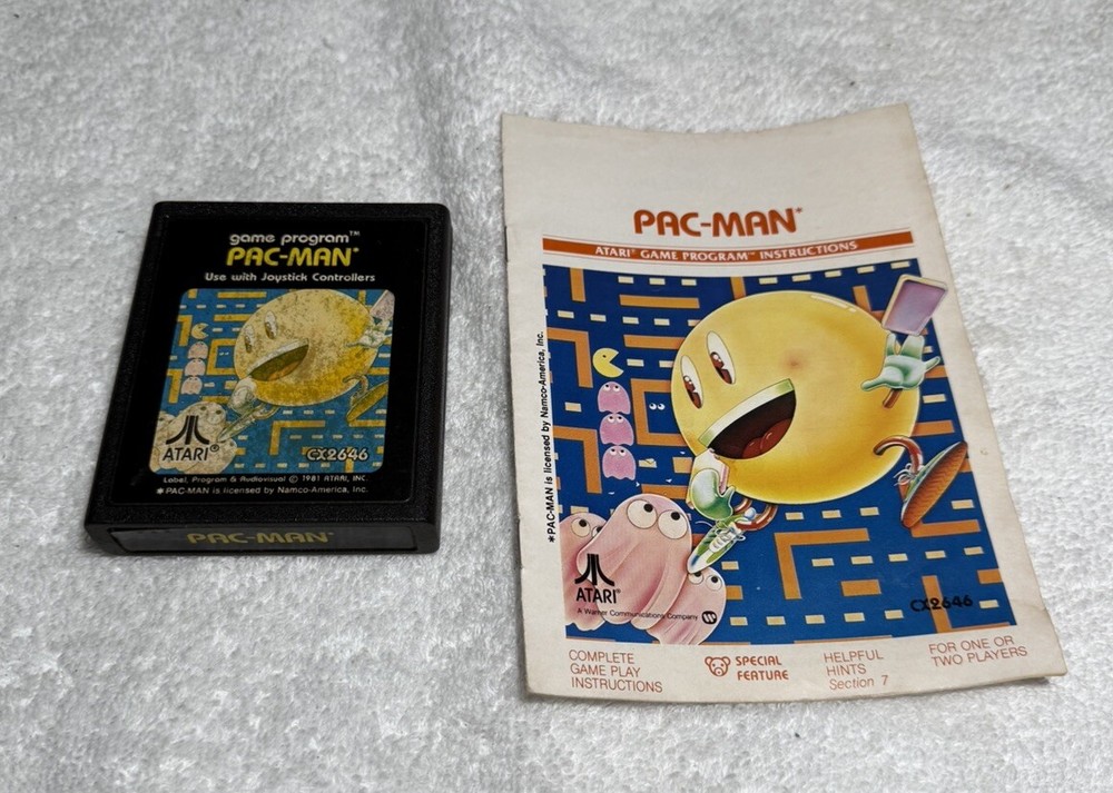 Pac-Man Atari 2600 Vintage 1981 Video Game Tested - With Manual - No Box