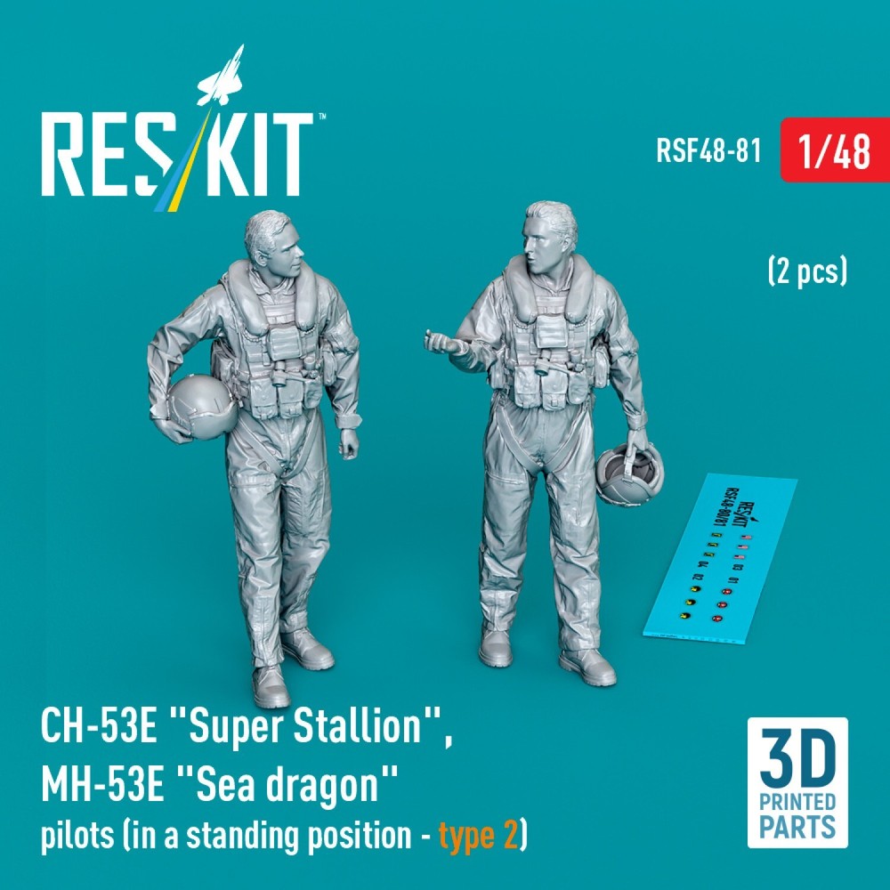 1:48 Scale CH-53E Super Stallion & MH-53E Sea Dragon Pilot Set (2 Figures) RSF48-0081