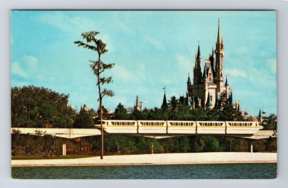 Vintage Orlando FL Monorail to Magic Kingdom Walt Disney World Postcard