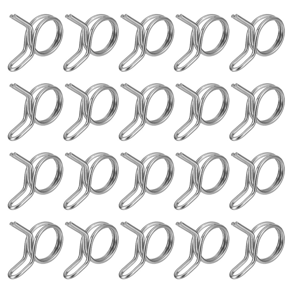 20Pcs 0.31-0.41 Inch Double Wire Spring Hose Clamp, Adjustable Spring Clips