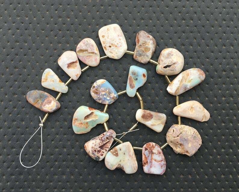 17-Piece Raw Polished Gemstone Set with Natural Australian Opal Christmas Special-image