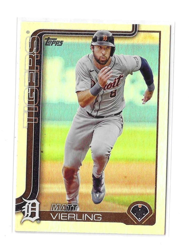 2025 Topps Series 1 Matt Vierling Rainbow Foil Parallel #166 Detroit Tigers Baseball Card