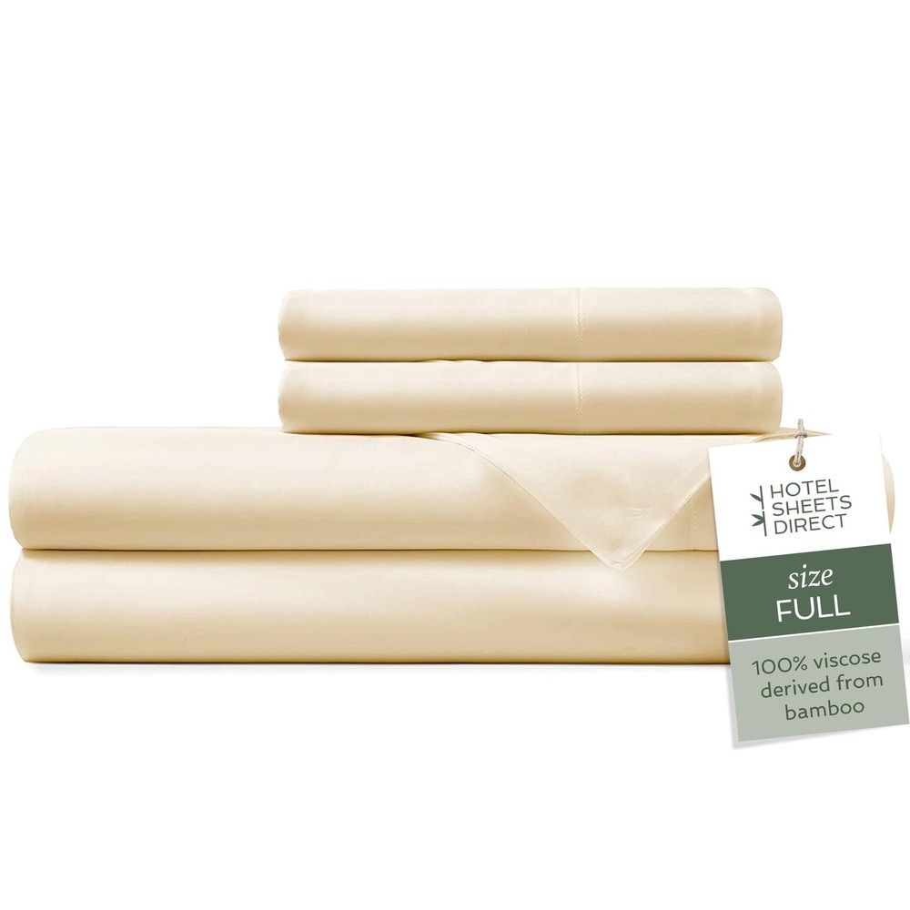 Bamboo Viscose 4-Piece Sheet Set Light Yellow Cooling Oeko-Tex Certified Deep Pocket-image