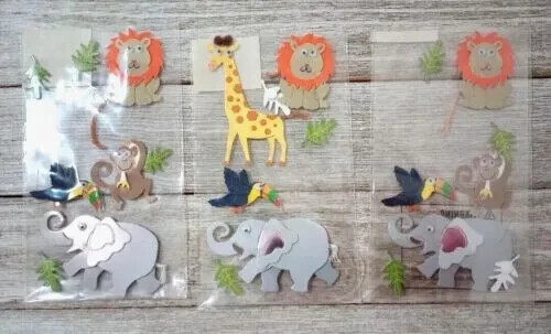 jungle crafts fun stickers Sandylion essential lion puffy 3 partial packs