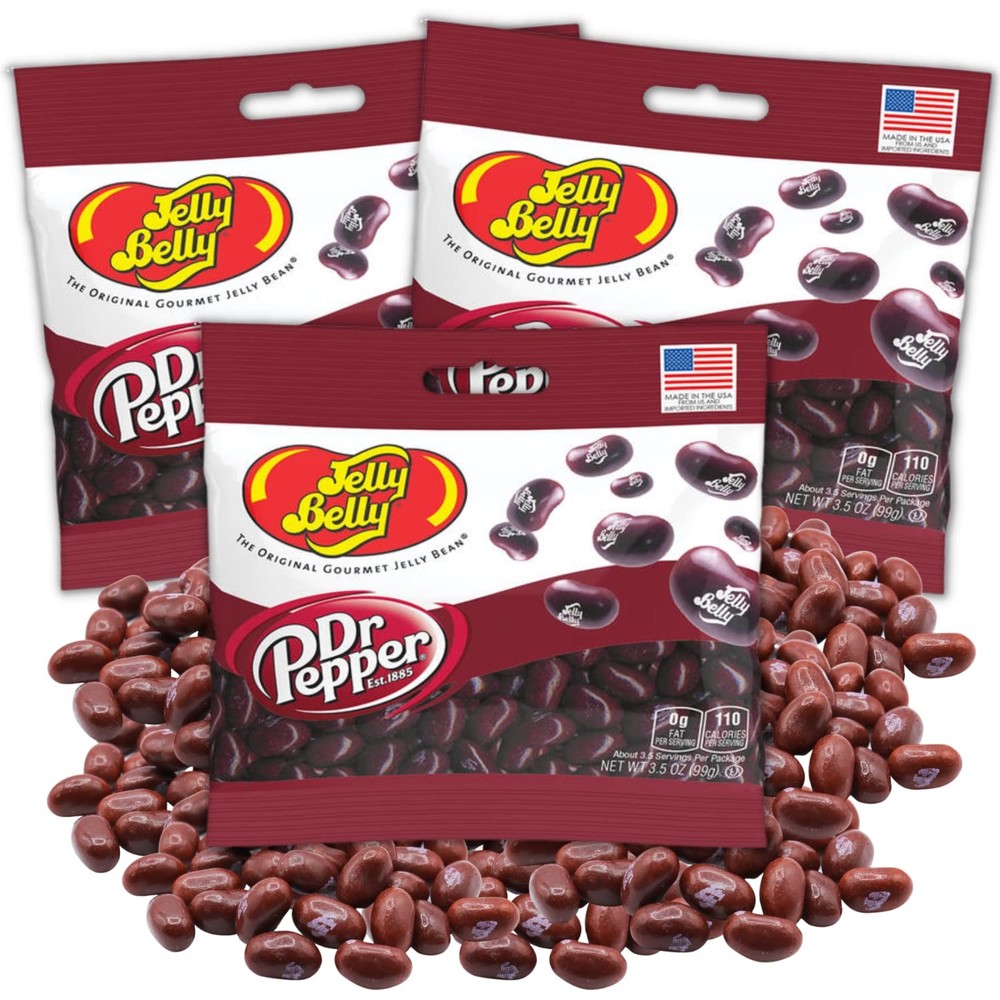 Dr. Pepper Soda Flavored Jelly Beans Chewy Candy Bulk Individually Wrapped