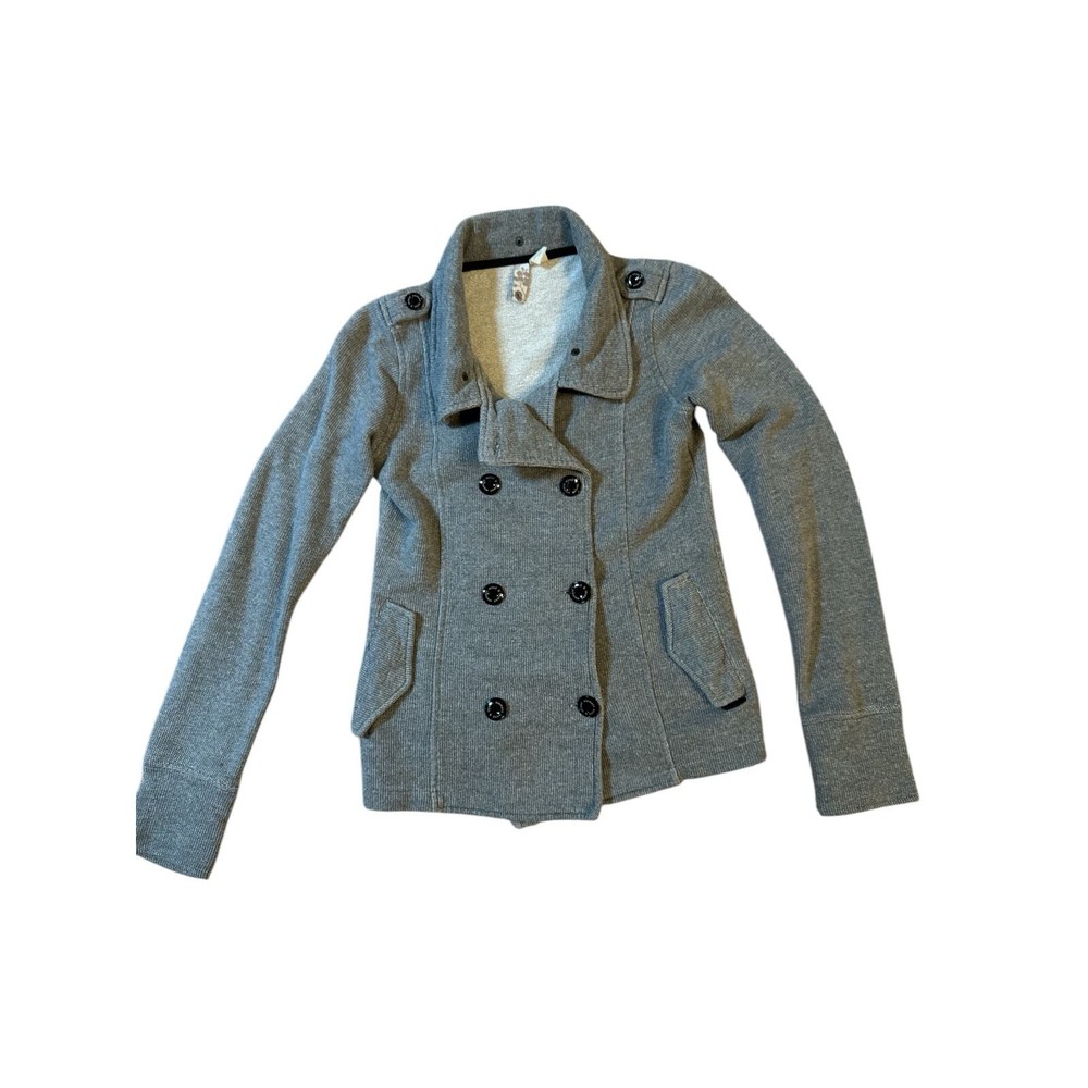 Element Soft Gray Double-Breasted Pea Coat in Wood & Thread-image