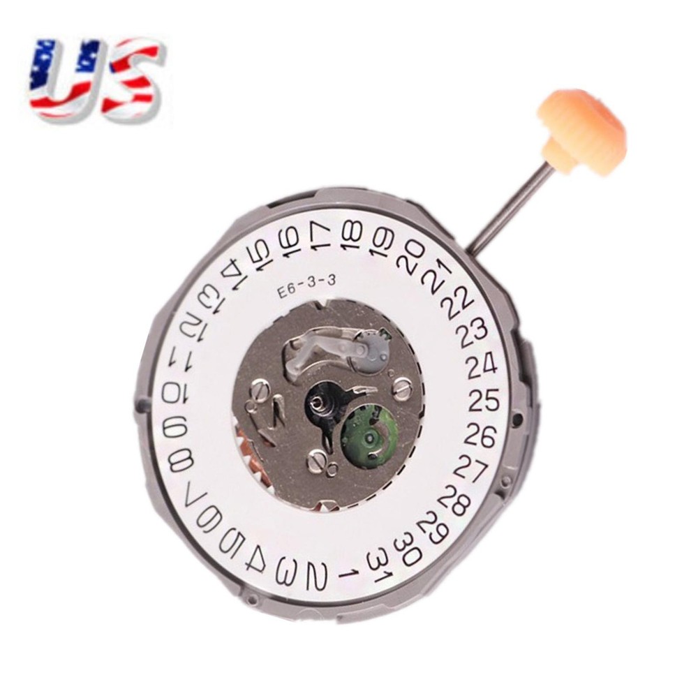 23.3mm 3-Hand Quartz Watch Movement with Date at 3 for Miyota 1M12 Repair Includes Battery