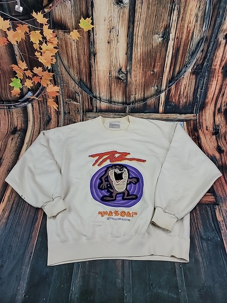 LOONEY TUNES TAZ TASMANIAN DEVIL SWEATSHIRT VINTAGE 1992 MADE IN USA SIZE L (A)
