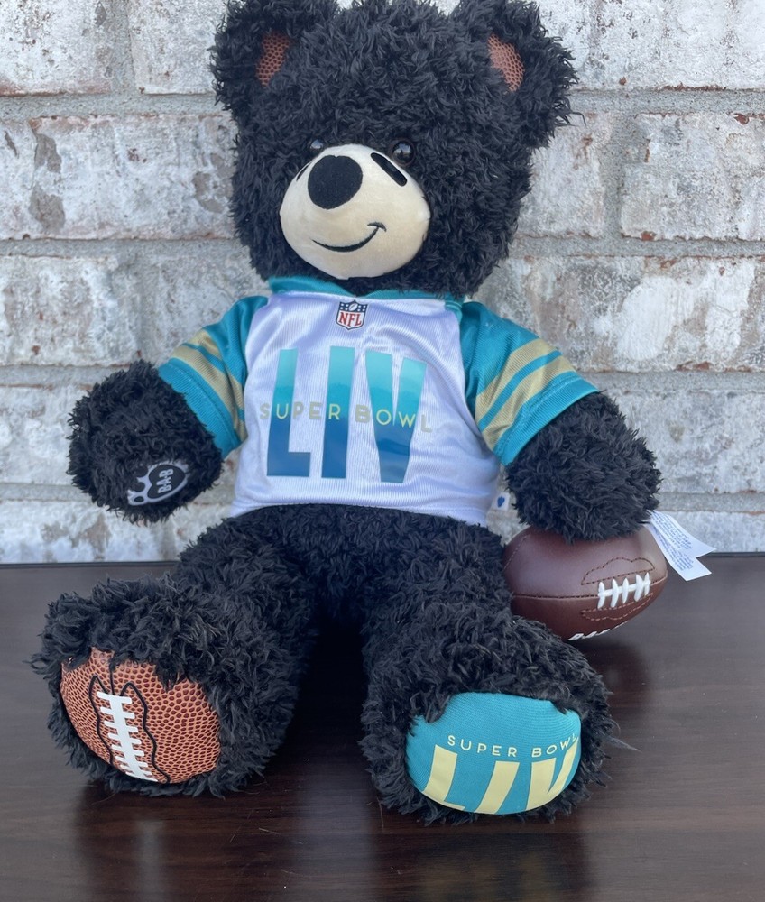 Build A Bear NFL Super Bowl 54 In Miami Bear & Blue T-Shirt Holding Football