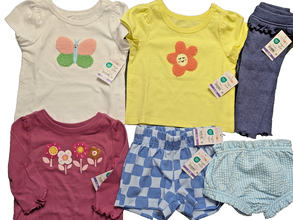NWT Garanimals Baby Girl 6-Piece Bundle 0-3 Months Spring Summer Mix Match Lot