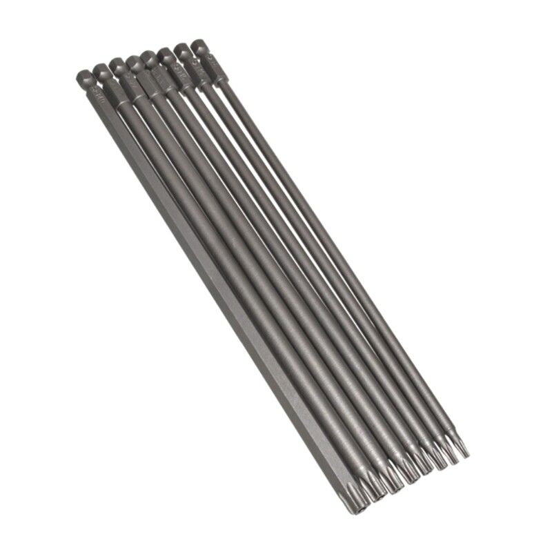 8pcs 7.9-inch Security Torx Bit Set with 1/4-Inch Hex Shank