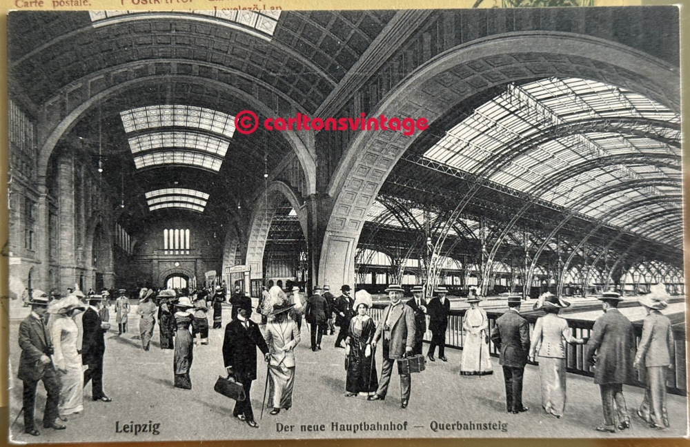 Leipzig Central Station Historic Postcard expired 1912