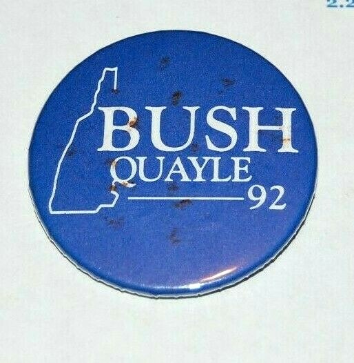 1992 NEW HAMPSHIRE GEORGE H. W BUSH QUAYLE campaign pin pinback button political
