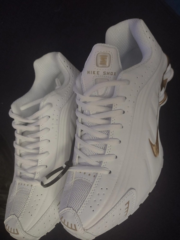 Men's Nike Shox R4 US 9.5 White/Gold