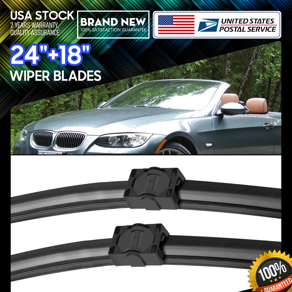 Waterproof Side lock 24''+18'' Premium Bracketless Windshield Wiper Blades /pair