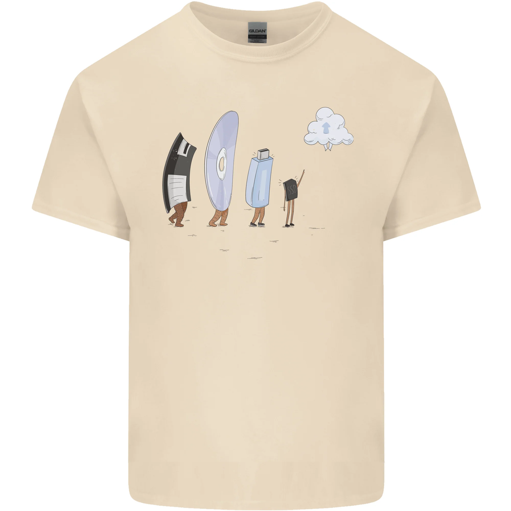 Retro Data Storage Funny Geek Nerd CD PC Mens Cotton T-Shirt Tee Top